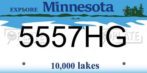 5557HG Minnesota License Plate