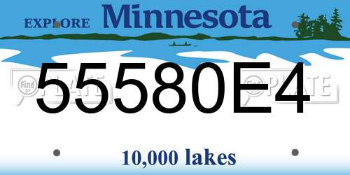 55580E4 Minnesota License Plate
