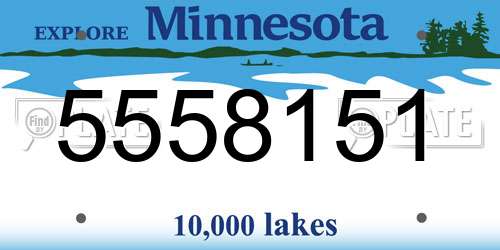 5558151 Minnesota License Plate