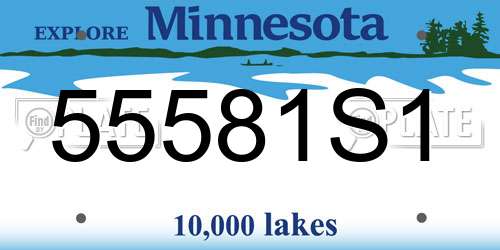 55581S1 Minnesota License Plate
