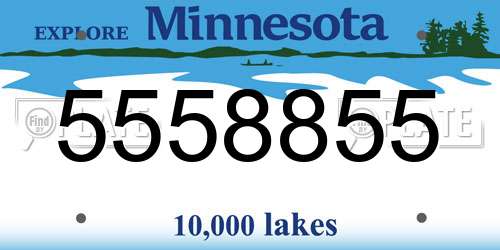 5558855 Minnesota License Plate