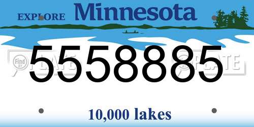 5558885 Minnesota License Plate
