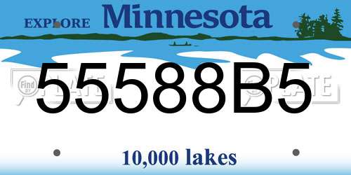 55588B5 Minnesota License Plate