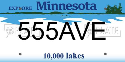 555AVE Minnesota License Plate