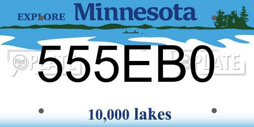 555EB0 Minnesota License Plate