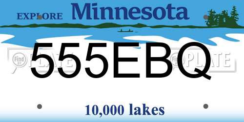 555EBQ Minnesota License Plate