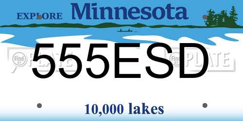 555ESD Minnesota License Plate