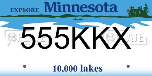 555KKX Minnesota License Plate