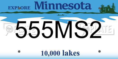 555MS2 Minnesota License Plate