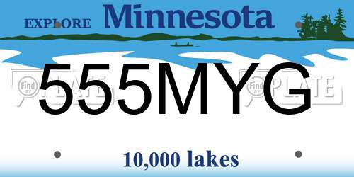 555MYG Minnesota License Plate