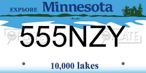 555NZY Minnesota License Plate