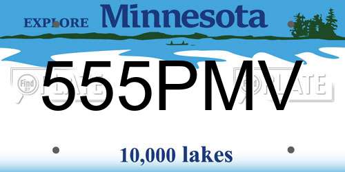 555PMV Minnesota License Plate