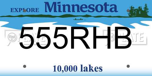 555RHB Minnesota License Plate