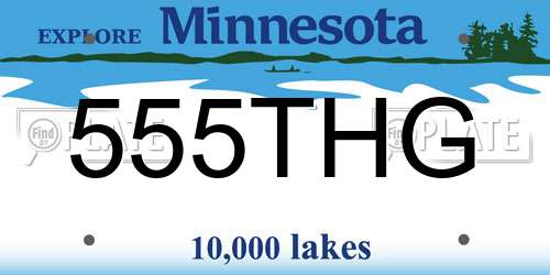 555THG Minnesota License Plate