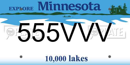 555VVV Minnesota License Plate