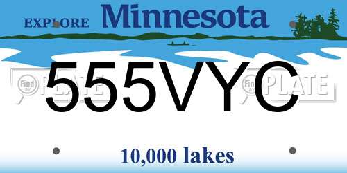 555VYC Minnesota License Plate