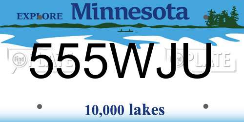 555WJU Minnesota License Plate