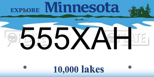 555XAH Minnesota License Plate