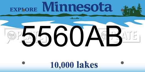 5560AB Minnesota License Plate