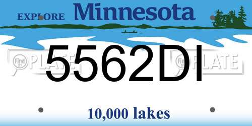 5562DI Minnesota License Plate