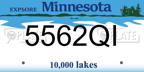 5562QI Minnesota License Plate