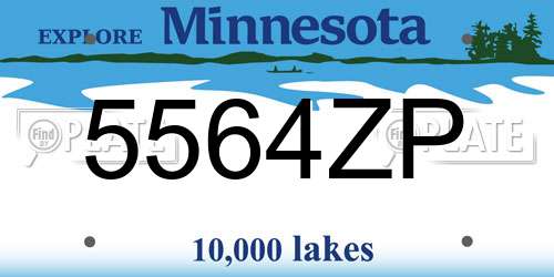 5564ZP Minnesota License Plate