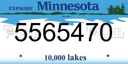 5565470 Minnesota License Plate