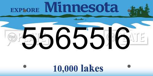 55655I6 Minnesota License Plate