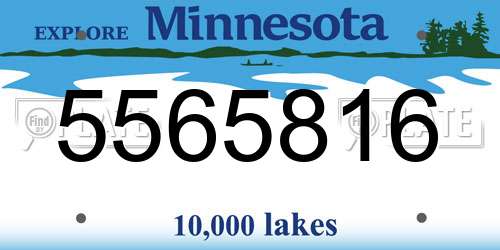 5565816 Minnesota License Plate