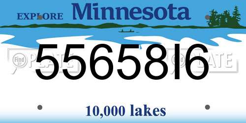55658I6 Minnesota License Plate