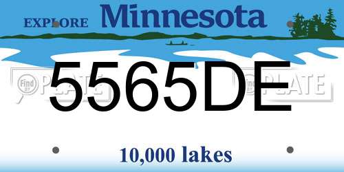 5565DE Minnesota License Plate