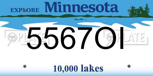 5567OI Minnesota License Plate