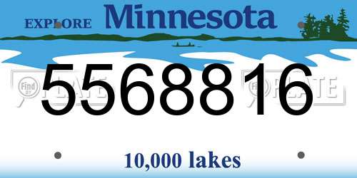 5568816 Minnesota License Plate