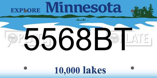 5568BT Minnesota License Plate
