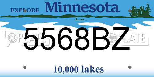 5568BZ Minnesota License Plate