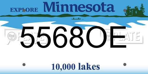 5568OE Minnesota License Plate