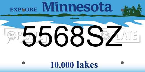5568SZ Minnesota License Plate