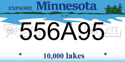 556A95 Minnesota License Plate