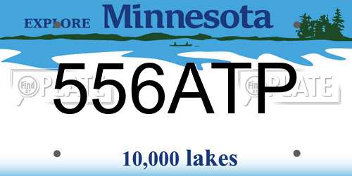 556ATP Minnesota License Plate