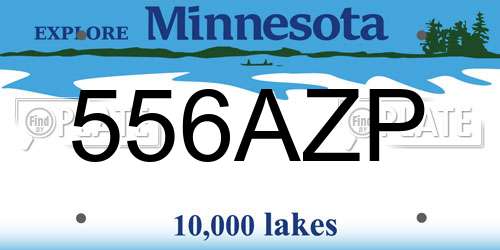 556AZP Minnesota License Plate