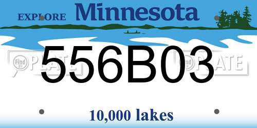 556B03 Minnesota License Plate