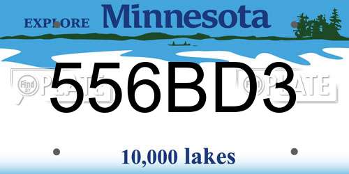 556BD3 Minnesota License Plate