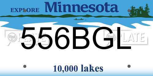 556BGL Minnesota License Plate