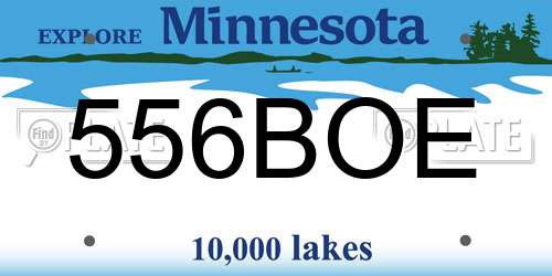 556BOE Minnesota License Plate