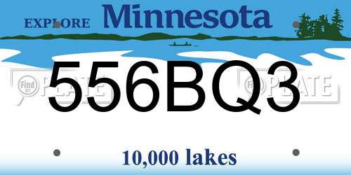 556BQ3 Minnesota License Plate