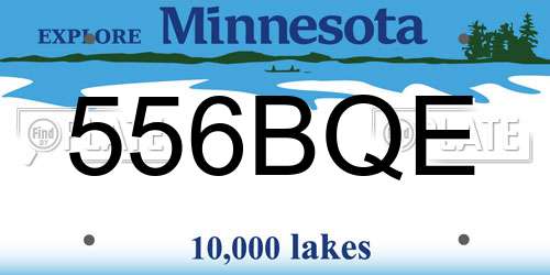 556BQE Minnesota License Plate