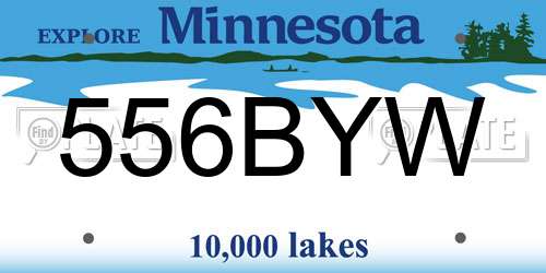 556BYW Minnesota License Plate
