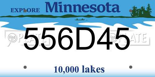 556D45 Minnesota License Plate