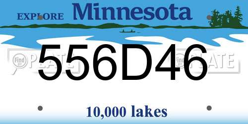 556D46 Minnesota License Plate