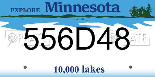 556D48 Minnesota License Plate